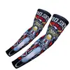 Mangas de braço de proteção solar de verão para motocicleta Harley para ciclismo, caminhada ao ar livre, proteção de tatuagem, mangas de braço de seda gelada esportivas de pesca unissex