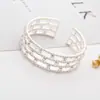Joyas de venta caliente pulsera elástica de diamantes pulsera irregular exquisita de pedrería multihilera venta al por mayor B241