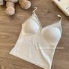 Regata Camisole Quente de Renda Lixada Feminina 2024 Outono e Inverno Nova Roupa Íntima Base Aveludada Pura Sexy