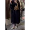 Cárdigan abrigo de punto de longitud media para mujer, otoño e invierno, estilo casual, elegante, adelgazante, hasta la rodilla, holgado, abrigo de punto grueso
