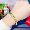 Pulseira Vintage Étnica Feminina com Pavão e Esmalte Azul Queimado Tradicional - Em Estoque para Atacado
