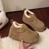 Zapatos casuales de invierno para mujer, versátiles, tipo slip-on, marca Birkenstock, para comercio exterior transfronterizo, con forro polar añadido, engrosados, cálidos y cómodos, de algodón