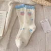 Calcetines de Peluche Rosas para Mujer, Calcetines de Media Pantorrilla para Otoño e Invierno, Calcetines Gruesos de Vellón Australiano Calientes para el Piso, Uso en Casa, Dormir y Postparto en Invierno