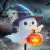 Placa de Pátio de Halloween Transfronteiriça Nova Placa de Sinalização de Pátio de Metal para Exterior Fantasma Abóbora Lápide com Luz