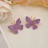 Brincos de Ráfia Borboleta Cruzados Europeus e Americanos, Brincos Frescos e Simples Tecidos à Mão, Brincos Estilo Primavera e Verão