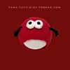 Gorro de Invierno para Bebé Lindo Estilo Chino Festivo Rojo de Felpa para Bebé de Pocos Meses Sombrero Cálido de Año Nuevo con Protección para los Oídos