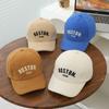 Boné de Baseball de Lã Infantil Outono e Inverno Novo Estilo Quente Boné com Aba Moda Americana Versátil Chapéu de Boston Venda por Atacado