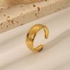 Yiwu Pequenos Produtos Estilo Simples Moderno Personalizado Joias Aço Inoxidável Banhado com Ouro 18K Anel Nicho Joias de Alto Padrão
