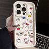 Funda para teléfono Apple 14promax con diseño de postre de dibujos animados de Hello Kitty, para iPhone 15, escalera de 13 pulgadas, silicona de 12 días, con diseño de ojo de 11 pulgadas, suave.