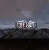Anillo de Plata de Ley S925 Joyería Taoísta Amatista Morada Anillo Vintage Cinabrio Tendencia Nacional Nuevo Estilo Chino Patrón de Martillo Taoísta Anillo Ajustable