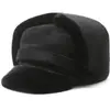 Boné de Baseball de Lã Espesso e Quente para Homens de Meia-Idade com Proteção para Orelhas Chapéu Lei Feng de Camurça para Homens de Meia-Idade e Idosos
