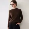 Suéter de punto 100% cachemira pura para mujer, nuevo estilo otoño/invierno, cuello semi-alto, mangas raglán, estampado floral, bloques de color, engrosado y adecuado como capa base