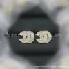 Novos Brincos Duplos C com Laço Xiaoxiangjia, Brincos Longos com Gota de Diamante Estilo Antigo Versão Alta, Brincos com Argola de Coração