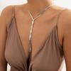 Moda Europea y Americana Transfronteriza Collar de Acero de Titanio de Lujo Ligero de Nicho con Borla Larga Elegante para Mujer Tejido Cadena de Hueso de Serpiente Versátil