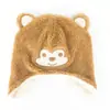 Bscioekotex Outono e Inverno Chapéu Infantil Estilo Macaco Bordado Animal Quente Personalizado Desenho Animado Criança Pequena