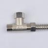 Conector de derivação em T para torneira de aquecedor de água, 4 pontos em cobre puro, com união, uma entrada e duas saídas, conector de interruptor de rosca externa, acessórios