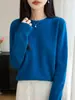 Nuevo Suéter de Lana Pura para Mujer Otoño/Invierno 2026, Suéter de Punto de Cuello Redondo Listo para Usar, Suéter Base Engrosado Versátil, Sin Costuras