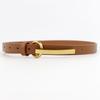 Nuevo cinturón de moda retro dorado con hebilla larga de piel de vaca de primera capa Cinturón de mujer INS temperamento de alta calidad sello de cintura moda