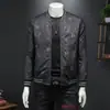 Chaqueta para hombre, nueva moda para primavera y otoño, estampado de marca de moda, corte ajustado, cuello estilo béisbol elegante, abrigo casual de talla grande