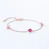 Prata Esterlina S925 Novo Zircônio Rosa Ouro Rosa Pulseira Nicho Ins Pulseira de Namorada Luxo Leve Pulseira Versátil