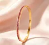 Pulsera de acero de titanio con diamantes de colores y cielo estrellado, con cierre de diamante cuadrado y pedrería, accesorio para mujer, suministro directo de fábrica