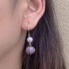 Ins brincos de contas de estilo antigo 14K esmalte ouro sonho roxo flor broto brincos femininos brincos atacado