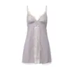 Lindo e sexy decote em V profundo com bojos, conjunto de camisola e roupão de cetim com renda bordada em tule para casa XK7310