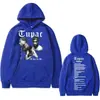 Tamaño Europeo TransfronterizoSudadera con Capucha de Hip Hop del Rapero Tupac 2Pac Moda Masculina H