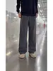 Pantalones de Chándal Gruesos con Forro Polar para Hombre para Otoño e Invierno, Textura de Espiga, Pantalones Casuales Rectos Holgados, Diseño de Espiga Moderno