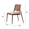 Cadeira de Jantar Nórdica Retrô Madeira Maciça Hotel Restaurante Estilo Wabi-Sabi Estofada Macia Cadeira de Rattan para Lazer Cadeira de Rattan Simples de Designer