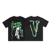 VLONE FOG Trendy Brand Big V Mother Logo Cherry Blossom Manga curta Esboço Bordado Lip Print Graffiti Print Camiseta