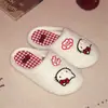 Chinelos de Algodão Autênticos de Gato Hello Kitty, Chinelos de Casa Confortáveis e Modernos para Inverno para Mulheres, Sapatos Quentes para Maternidade, Sapatos de Algodão
