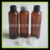 Botella redonda de hombro marrón PET de 100 ml con tapa de rosca de boca 24 botella para medicamentos botella de detergente sub-botella para acondicionador