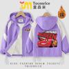 Casaco Infantil McQueen Relâmpago Outono e Inverno forrado com lã desenho animado infantil estampado infantil corta-vento com zíper top da moda