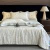 Conjunto de Quatro Peças de Colcha Fresca de Verão Tencel Luxo Leve Fresco Solteiro e Casal Colcha de Verão Lavável à Máquina Colcha para Ar Condicionado Colcha Fina