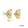 Pendientes de Trébol de Cuatro Hojas con Circonita Micro-Pavimentada de Oro Real 18K Transfronterizos Lujo Accesible Moda Exquisitos Versátiles Pendientes de Gama Alta