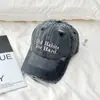 Gorra de Béisbol Desgastada Bordada Estilo Coreano con Bordado Original de Letras Multilinea, Gorra Visera Solar para Mujer, Versátil para Viajar al Trabajo