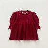 Ins Coreia do Sul Outono e Inverno Tesouro Feminino Vestido de Malha Menina Princesa Vestido de Suéter de Malha Bebê Bebê Vestido de Manga Longa