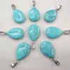 Venta Caliente Transfronteriza Piedra Natural Cristal Ágata Colgante Plano Forma de Gota de Agua Accesorios para Joyería DIY Colgante Venta Caliente Europea y Americana