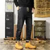 Jeans Versátil Masculino 2026 Novo Cordão Cintura Elástica Stretch Solto Reto Calça Casual Masculina Calça Longa Masculina