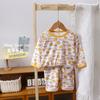 Conjunto de Ropa con Aire Acondicionado para Niños, Estilo Coreano de Manga Corta y Tres Cuartos Ropa de Casa, Algodón Puro Casual Mono Ropa para Niños al por Mayor Dibujos Animados