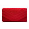 Bolsa de Mão Feminina Transfronteiriça, Bolsa de Festa Estilo Europeu e Americano, Bolsa de Festa de Veludo com Padrão de Três V, Bolsa de Festa Feminina Versátil e Fashion