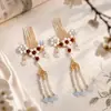 Accesorios para el Cabello Hanfu Estilo Chino Dinastía Ming Cloisonné, Accesorios Versátiles para Sesión de Fotos de Maquillaje y Vestuario Tradicional, Peine para el Cabello con Borla Larga, Adornos Elegantes para el Cabello