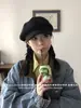 Outono/Inverno MylarRetro Lã Rosto Pequeno Chapéu Octogonal Estilo Britânico Cor Café Chapéu de Pintor Boné Newsboy Tendência