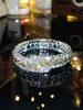 Collar Colgante Corazón de Melocotón Super Brillante de Gama Alta Dingka Pulsera Completa de Diamantes para Mujer Estilo Lujo Accesible Pulsera Geométricas Cuadradas Pequeñas