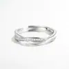 Anillo de Pareja Amor Entrelazado Par de Enamorados Anillo de Par Entrelazado Anillo Abierto Simple Japonés y Coreano Regalo de San Valentín