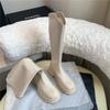 Botas de sola grossa para mulheres 2024 outono e inverno novas botas de salto grosso marrom botas longas e finas botas de cavaleiro para mulheres