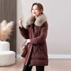 Abrigo de Algodón de Alta Calidad para Mujer, de Longitud Media, Nuevo Estilo de Invierno, Corte Holgado, Tallas Grandes, Forro Polar, Chaqueta de Algodón Engrosada