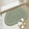 Alfombrilla de Piso Estilo Barro Diatómico, Alfombrilla de Piso con Forma Especial de Gato de Dibujos Animados, Felpudo de Entrada, Alfombrilla para Pies de Baño, Alfombrilla de Piso para Inodoro