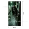 Faixa de porta de Halloween transfronteiriça com temas de morcego, bruxa e lápide para decoração de atmosfera de quintal externo